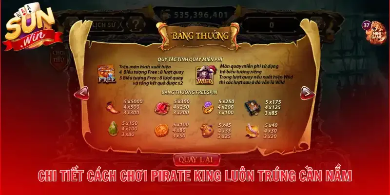 Chi tiết cách chơi Pirate King luôn trúng cần nắm