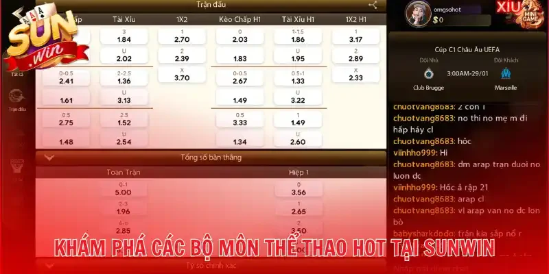 Khám phá các bộ môn thể thao hot tại Sunwin
