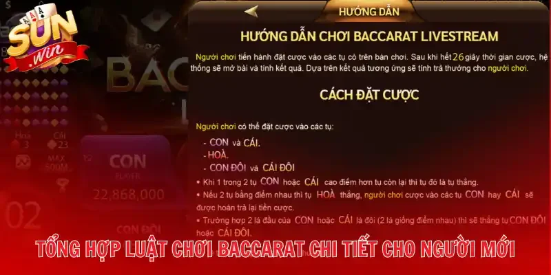 Tổng hợp luật chơi Baccarat chi tiết cho người mới